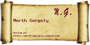 Merth Gergely névjegykártya